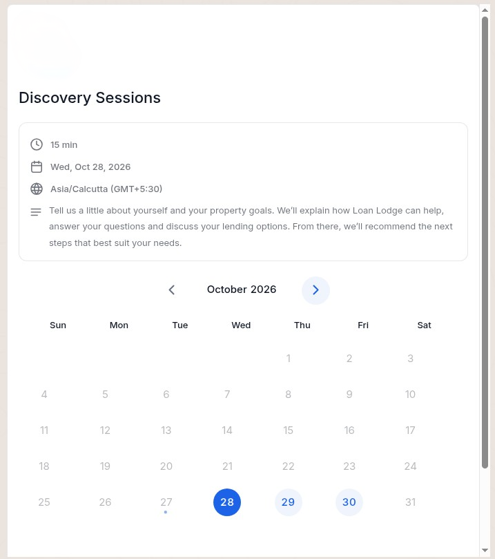 Discovery Sessions calendar
