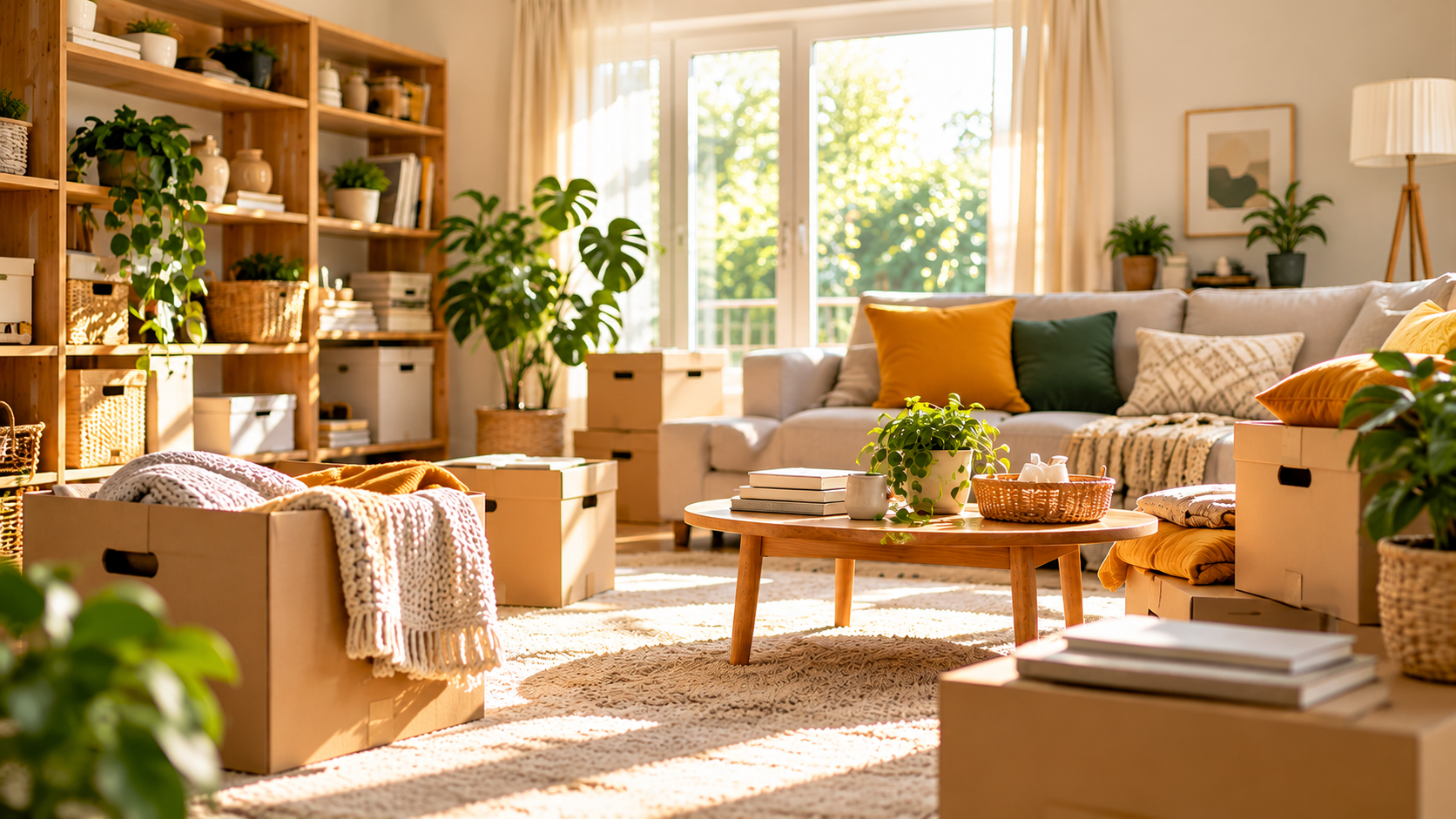 Warm living room ready for a reset
